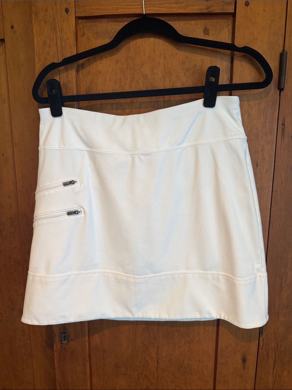 Athleta White Active Skort with Dual Zip Pockets